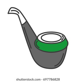 Wooden pipe isolated icon
