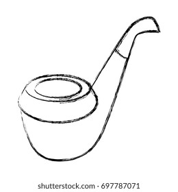 Wooden pipe isolated icon