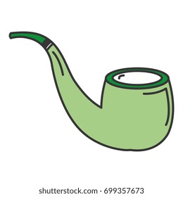 Wooden pipe isolated icon
