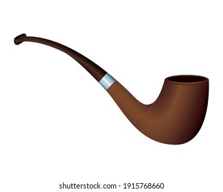 wooden pipe smoke accessory icon vector illustration design