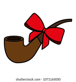 wooden pipe smoke with bow