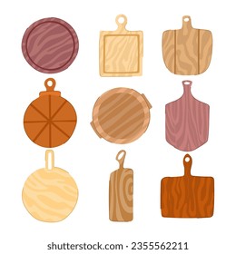 wooden pizza board set cartoon. food kitchen, table round, tray texture wooden pizza board sign. isolated symbol vector illustration