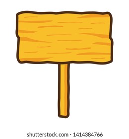 wooden placard signal blank icon on white background vector illustration