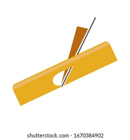 Wooden planer - a hand tool for working with wood. Jointer in flat style isolated on a white background. Equipment for carpentry work vector illustration