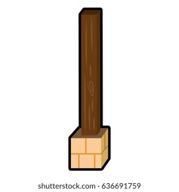 wooden plank and bricks icon