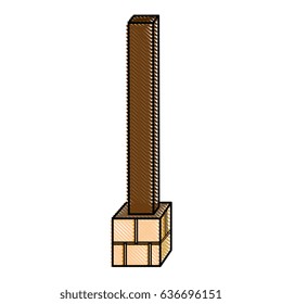 wooden plank and bricks icon 