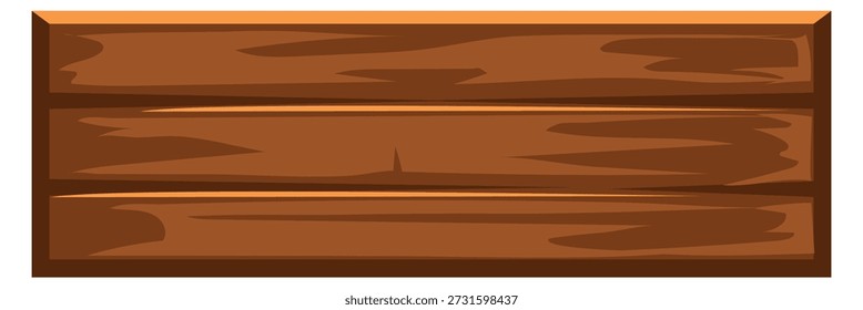 Wooden plank cartoon panel. Rustic panel signboard