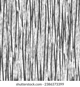 Placa de madera, grietas, estriaciones, textura. Antecedentes extendidos. Vector sin fisuras. Gráficos en blanco y negro.