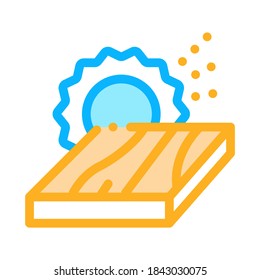 wooden plank cutting icon vector. wooden plank cutting sign. color symbol illustration