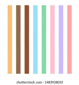 wooden plank different pastel soft colors isolated on white background, wooden slat poles pastel color, lath wood vertical, wood slat posts, collection wood slats plank, lumber wood pastel