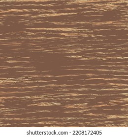 Wooden plank with streaks through the weathered paint. Brown background with scratches, striations and old appearance. Rustic texture. Seamless pattern. Abstract vector.