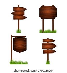 Wooden plank summer background.Signs template.  Vector set