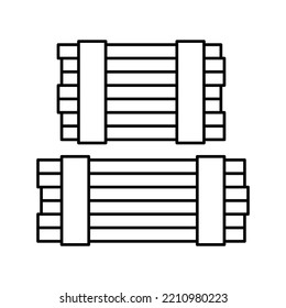 wooden plank warehouse line icon vector. wooden plank warehouse sign. isolated contour symbol black illustration