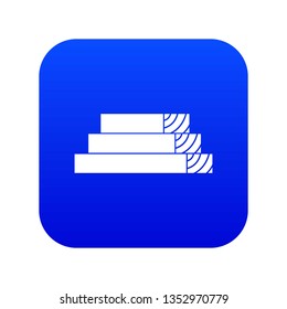 Wooden planks icon digital blue for any design isolated on white vector illustration