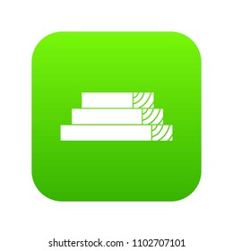 Wooden planks icon digital green for any design isolated on white vector illustration