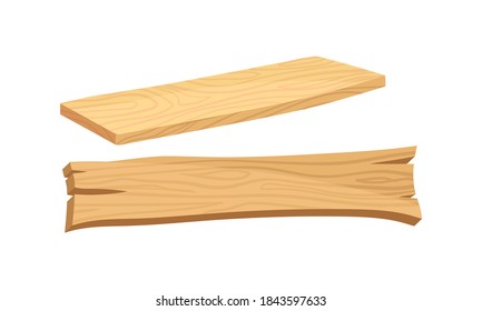 Wooden Planks as Material for Carpentry Vector Set