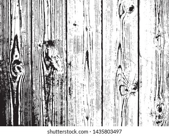 Wooden planks overlay texture. Shabby chic background. Easy to edit vector wood texture backdrop. Grunge Vector Illustration. Texture effect. Black isolated on white background. EPS10.