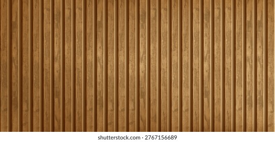 Wooden planks pattern, seamless vertical wall panel with natural grain texture. Realistic vector background, wood floor with brown timber, top view, retro interior design projects, rustic backdrop