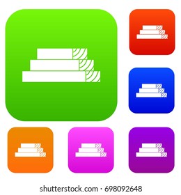 Wooden planks set icon in different colors isolated vector illustration. Premium collection