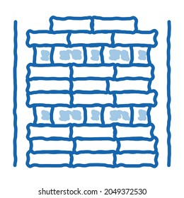wooden planks store sketch icon vector. Hand drawn blue doodle line art wooden planks store sign. isolated symbol illustration