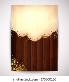 wooden planks  vector background  with frame in gentle tones.
