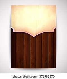 wooden planks  vector background  with frame in gentle tones. 