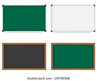 wooden and plastic school board vector illustration isolated on white background