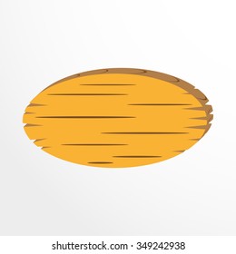 Wooden plate for inscriptions. Vector icon.