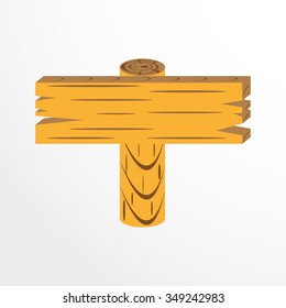Wooden plate for inscriptions. Vector icon.