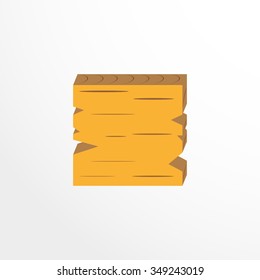 Wooden plate for inscriptions. Vector icon.