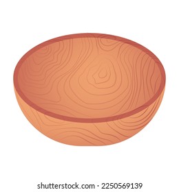 Wooden plate isolated on white background