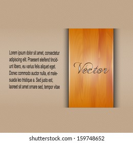Wooden Plate on a Brown Background.Vector