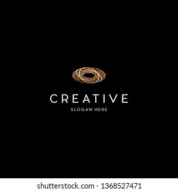 Wooden Plate Rounded Creative Vector Logo Design