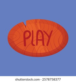 Wooden Play game icon vector. play button wooden icon vector UI