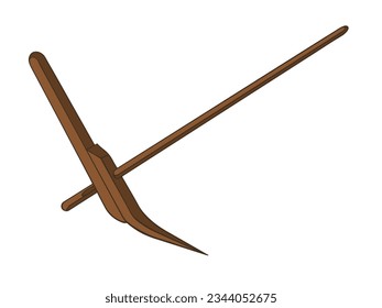 Wooden Plough Vector used in farming. Farmer's Plough icon vector illustration, on a white background.