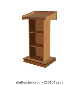 Wooden podium vector illustration on white background