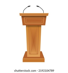 Wooden Podium Vector Illustration Rostrums Tribunes Stock Vector ...