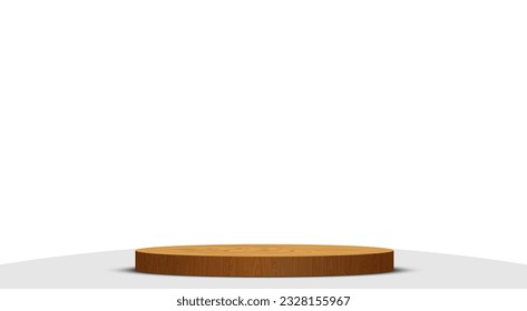 wooden podium in the white studio room