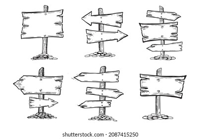 Wooden pointer hand drawn illustration.	