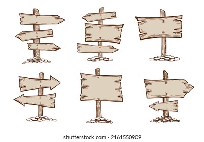 Wooden pointer hand drawn illustration.