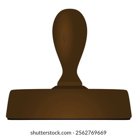 Wooden postage seal stamp. vector