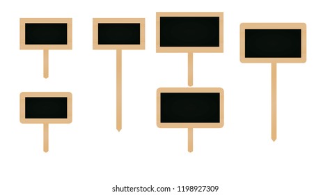 Wooden price notice set. vector illustration