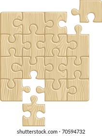 Wooden puzzle pattern (removable pieces). Vector illustration