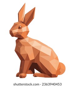 wooden rabbit sitting over white