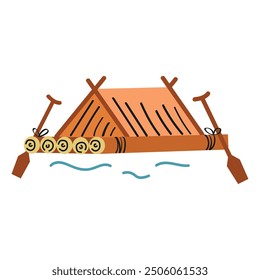 Wooden raft icon clipart avatar logtotype isolated vector illustration