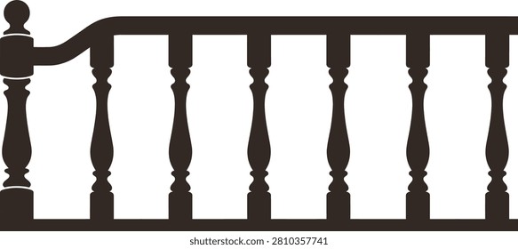 Wooden Railing Silhouette Balustrade Vector