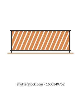 Wooden railing. Railing vector. railing on white background. wallpaper. free space for text. copy space.