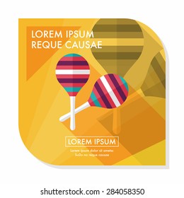 wooden rattle flat icon with long shadow,eps10