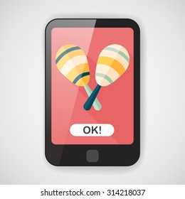 wooden rattle flat icon with long shadow,eps10