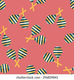 wooden rattle flat icon,eps10 seamless pattern background